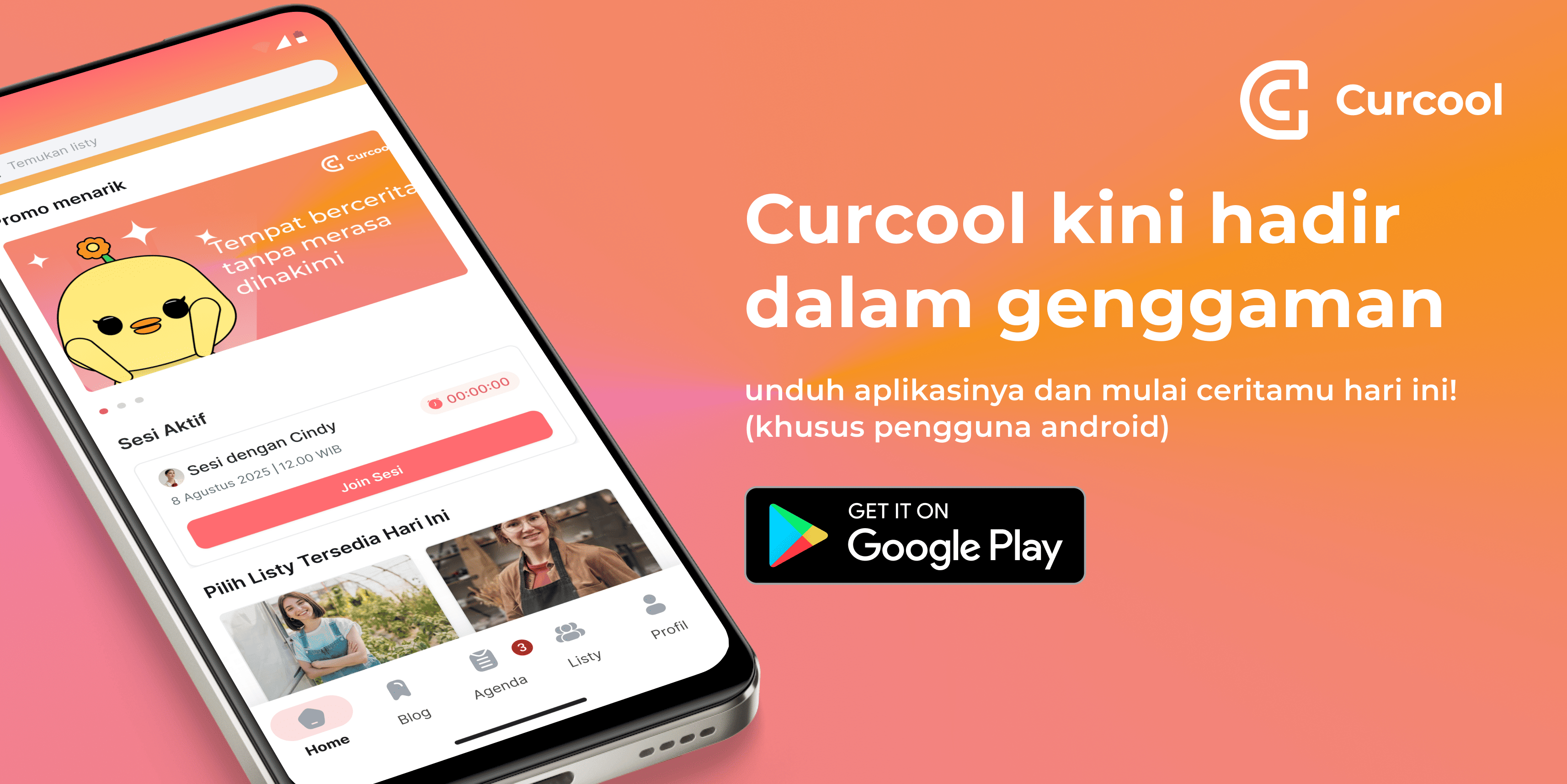 Curcool Rilis Aplikasi Mobile: Ruang Aman untuk Bercerita Kini Ada di Genggaman